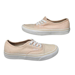 Vans Shoes Womens 7.5 Peach Light Pink White Low Tops Skate Skateboard Sneakers